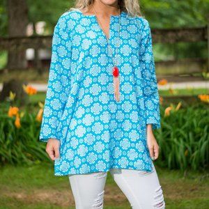 Martini Time Blue Print Tunic